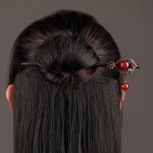 Kamalun (KAMALUN) 2025 new style hairpin for women, ancient style, classical style, Hanfu, tassels, super fairy coiled hair, Chinese style Valentine's Day gift, drunk dye fleeting (hairpin length 16 cm) + gift box
