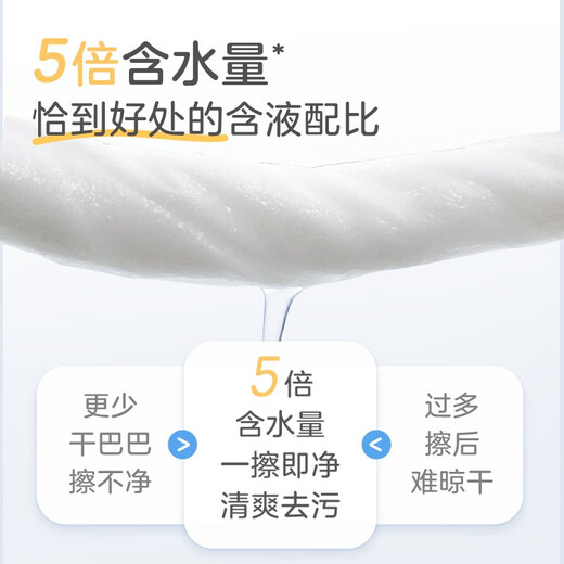 Little Raccoon baby wipes 80 pumps, 5 packs, pearl pattern wet wipes for hands and mouth, newborn baby face wipes, gentle and skin-friendly, pearl pattern, 80 pumps, 5 packs