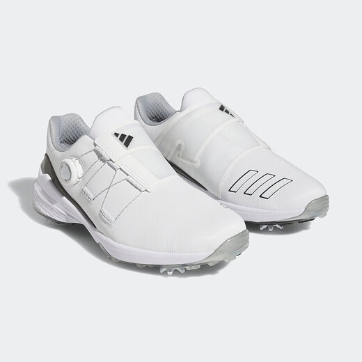 Adidas Golf Chaussures Boa étanche Boa Men Twist confortable Nailled non-glip Sports Chaussures Gy9713 Blanc / noir / argent 40,5