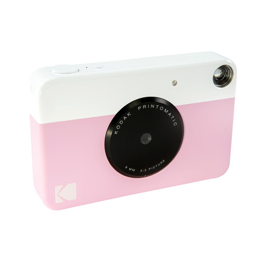 KODAKPRINTOMATIC instant camera, pink and white, instant shooting (shoot and print, ink-free printing, simple contrasting colors) gift box