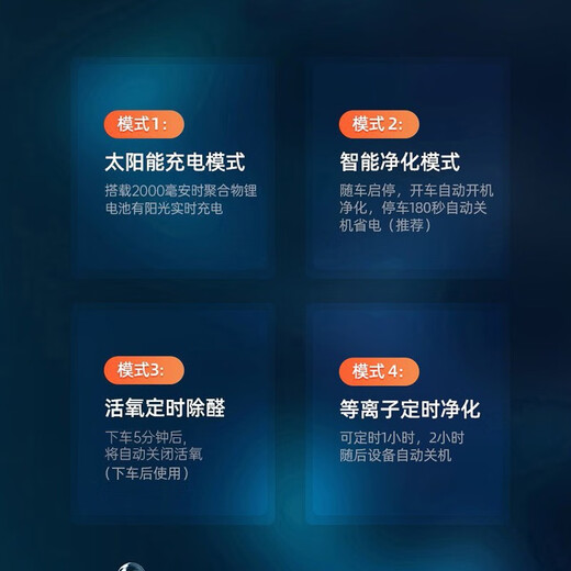 Juchebao 2025 solar car air purifier, car formaldehyde removal, car odor removal, negative ion active oxygen sterilization aromatherapy, car start and stop, solar energy efficient sterilization and purification