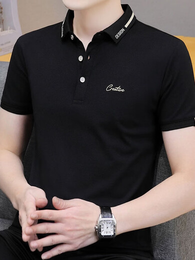 南极人男士短袖t恤翻领po.lo衫上衣服刺绣图标半截袖男装夏季休 683白色+679白色 M