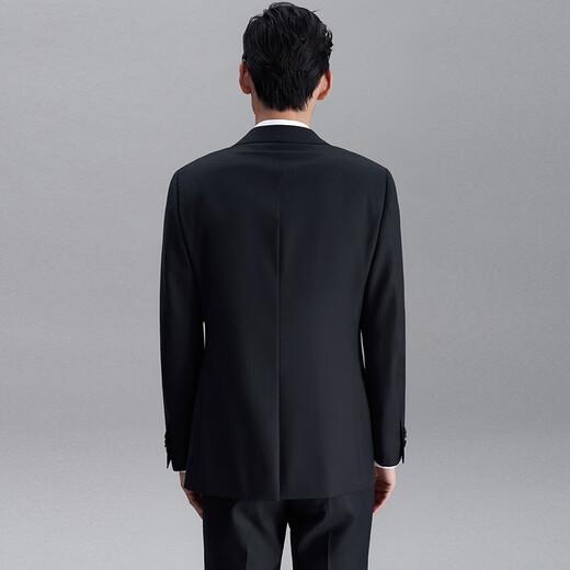 Angel Bird Suit Men's Autumn Business Casual Wool Two-button Suit Suit with Mulberry Silk Suit Jacket Navy Serge 50 B(180/104) /Please note waist or trousers