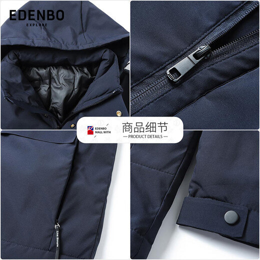 Atenborough Edenbo Autumn and Winter Cotton Agothel Batio espeso Sombrero desmontable Cálvula Capaz Casual Blue 175/92a (L)