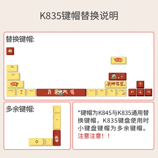 罗技（Logitech） K845有线游戏键盘 机械办公键盘 104键DIY键帽电竞键盘吃鸡键盘 小刘鸭联名节日礼物 【K835小刘鸭系列】 白色 TTC红轴