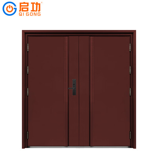 Qigong aluminum spliced door double-open security anti-theft door with smart lock QG-FDM10153