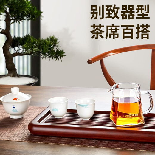 KAMJOVE thickened heat-resistant glass fair cup tea divider male cup tea ceremony tea sea filter male cup tea set accessories GO-31 GO-31 with GO-08 glass tea drain