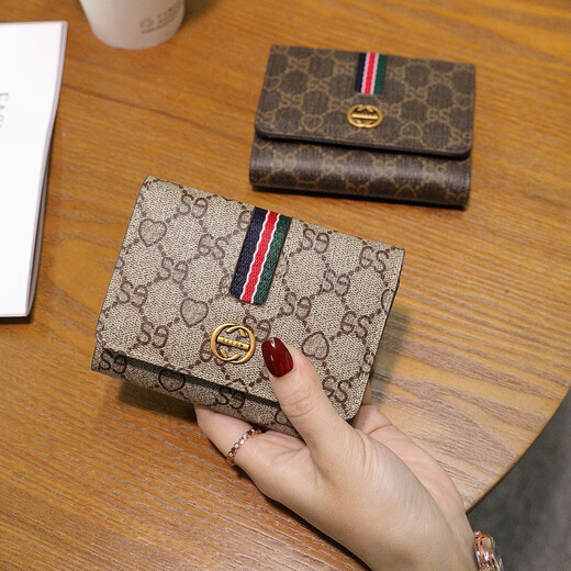 GIEVSZHE clutch bag women's wallet short style new first-layer cowhide large-capacity coin purse birthday gift apricot color ready for delivery on the same day exquisite gift box