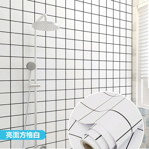 Autocollants de salle de bain étanches Autocollants en carreaux de céramique épaissis auto-adhésifs autocollants muraux à résistance à l'humidité toilettes toilettes mur peint papier peint étanche Amélioration de la salle