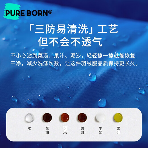 Borien three-proof safety velvet thickened down jacket for men and women, winter clothing for infants and children, warm and thick jacket, very warm blue 90