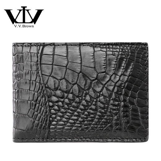 VTV V.V.Brown Visitenkarte Clip Visitenkarte Box Crocodile Lederbox Herrenkartenkoffer Kurzer Zertifikat Schwarz
