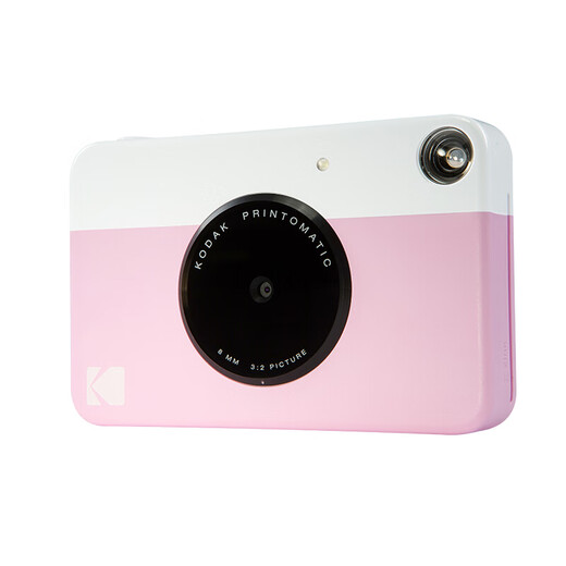 KODAKPRINTOMATIC instant camera, pink and white, instant shooting (shoot and print, ink-free printing, simple contrasting colors) gift box