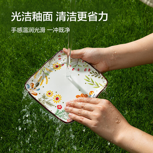 Made in Tokyo, American-style plates, tableware sets, plates, plates, housewarming ceramics, flower series dessert plates, 6 inches*4