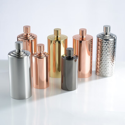 Zhushengmo (ZHUSHENGMO) stainless steel 304 wine bottle 1 Jin Jin equals 0.5 kg 2 Jin Jin equals 0.5 kg Thickened cylindrical kettle portable Moutai bottle creative round liquor bottle 2 Jin Jin equals 0.5 kg Bright cylindrical style