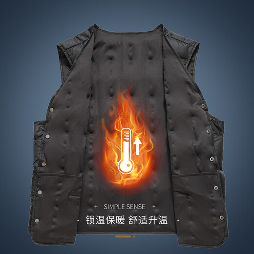 Flying in the snow, wearing down vest, down jacket, duck down winter warmth and cold protection, thick middle-aged and elderly dad's vest 175