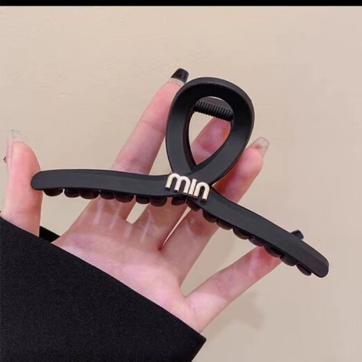 Sensual black matte hairpin for hair volume on the back of the head, women's summer large hairpin shark clip headwear