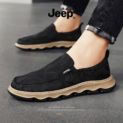 Jeep Men's Shoes Summer 2025 Nuevos zapatos de lienzo para hombres de suela suave y transpirable para hombres, zapatos de hombres perezosos modernos 39