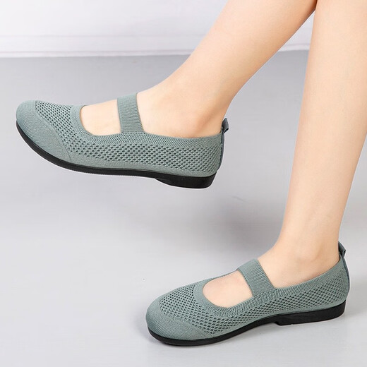 Fulai Red Summer Nuevos zapatos de tela Old Beijing Zapatos de mujer Light Mouth Shoes Mom's Sombre, sin aliento.