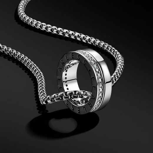 Mingyang Decorative Sea 925 Silver Necklace Men's Ring Pendant Trendy Personality Simple and Versatile Men's Fashion Accessories Gift for Boyfriend JD Quick Release Sterling Silver Pendant + Steel Chain 55cm