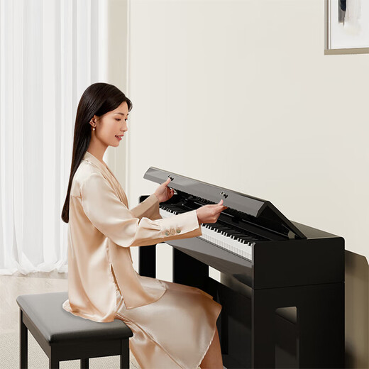 Betsy Vertical Electric Piano Hammer Hammer 88 Clés pour les débutants Pratique à domicile Piano Enfants adultes Gradés professionnels Piano B301 Clé de marteau lourd - Grain en bois noir haut de gamme (piano + pack cadeau d'apprentissage pour piano + tabouret à double piano)
