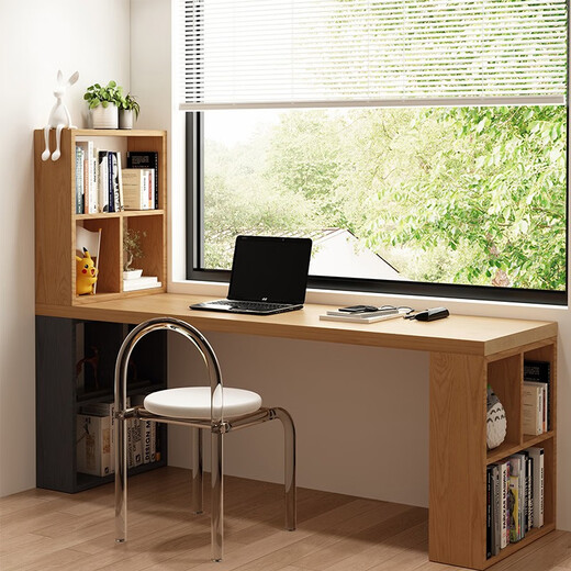 OSTRADAN solid wood computer desk pine wood bookcase table with storage wall bookshelf home integrated log student double table customized photo shoot