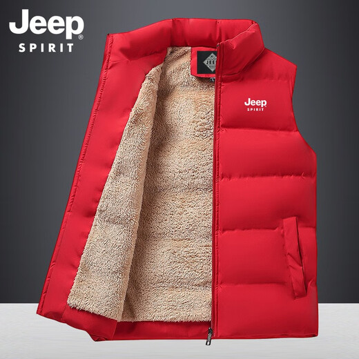 
JEEP SPIRIT vest men's cotton jacket vest men's autumn and winter vest casual thickened warm vest men's cotton jacket outdoor windproof jacket 683 blue L