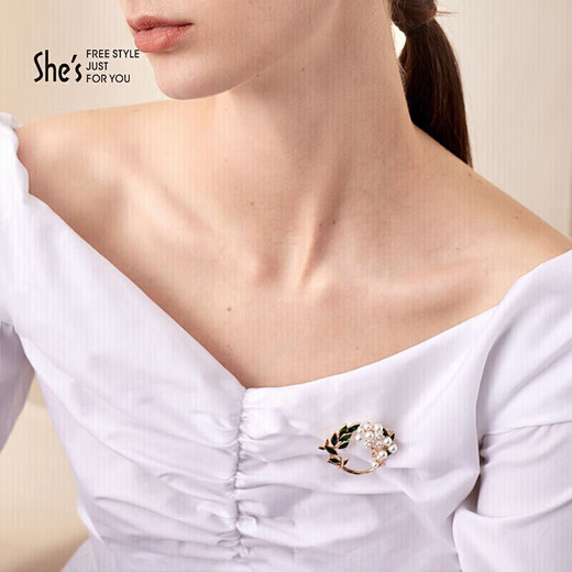 She s contrasting color dripping oil gardenia high-end women's brooch light luxury brooch brooch birthday gift for girlfriend