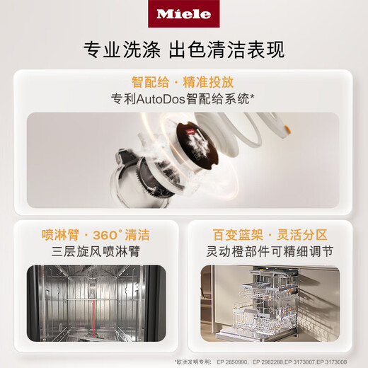 Miele household 16 sets of large-capacity European original imported independent embedded sterilization automatic door drying dishwasher G 7110 C SC national subsidy