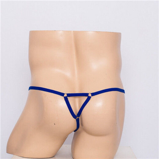 Men's thong one strap sexy transparent pouch gun bullet separation hoop tassel lace physiological underwear men's sex toy white one size