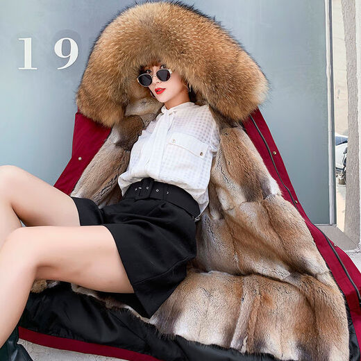 SOEM vison entier 2025 nouvelle veste à tarte doublure en fourrure de vison femme vison vert mi-long manteau de fourrure détachable manteau coque blanche + doublure de couleur claire mi-longueur M