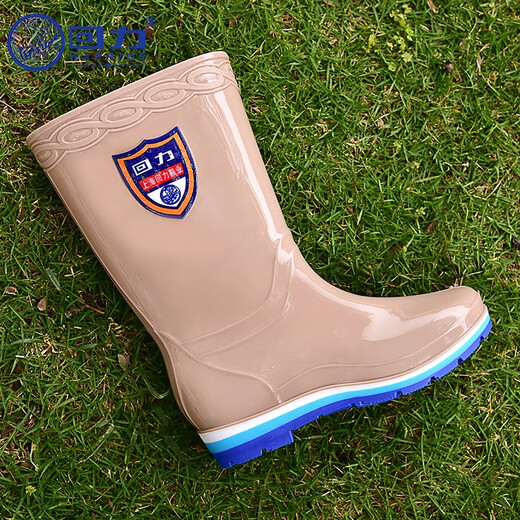 Krieger Regenstiefel Frauen im Freien wasserdichte Nicht-Schlupf-Gummi-Schuhe Arbeit Schuhe hohe Röhrchen Regenstiefel Wasserschuhe Überschüttige Frauenschuhe Hxl703 Kartenrohr 36 36