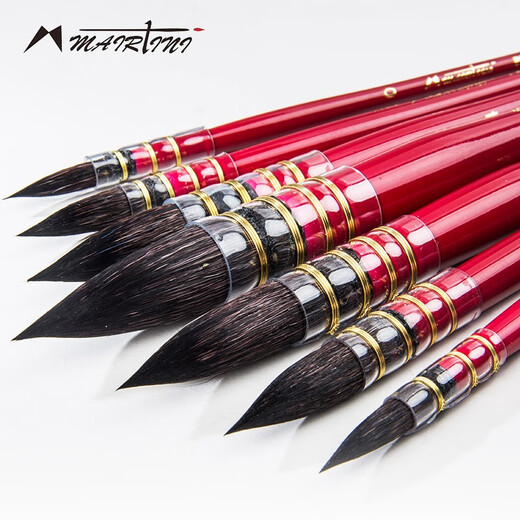 
Martini Red Fatty Watercolor Pen Squirrel Hair Paint Brush Round Head Waterchalk Black Swan Watercolor Paint Brush Brush Set Art Students Special Watercolor Drawing Pen Animal Brush Single Branch 1098 Series - Introduction to 3 Packs (0 6 10)