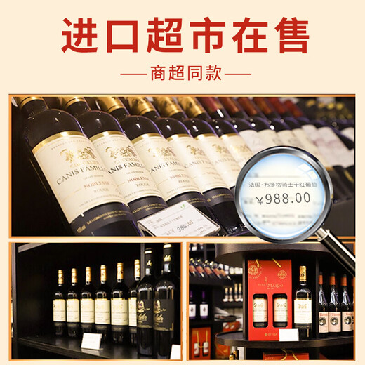 CANIS FAMILIARIS布多格 法国原瓶进口红酒 骑士干红葡萄酒 750ml*6支礼盒整箱装