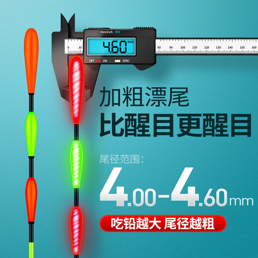 Xiaofengxian Night Light Float Bite Haken Farbe Wechseln Sie Hammerkopf und Hecknachtfischerei empfindlich elektronisch schwimmern grünes gras karken schwimmen auffällige myopic float