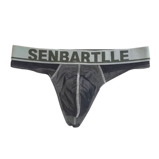 Please Confidential Shipping New Men's Mesh Thong Comfortable Sports One-Piece No-Take-Off Transparent U M Military Green