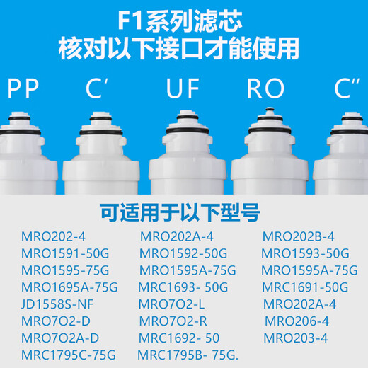 El núcleo de perforación es adecuado para el elemento de filtro MIDEA F1, el purificador de agua Midea, MRU1591-50G MRU1691D-50g Membrana de ultrafiltración de la máquina de agua pura (UF)