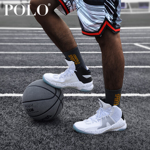 Polo Trendy Brand Socks Herren-Hochrohrstrümpfe Basketball Socken Feste Farben Baumwollsocken mittel dicker trendiger Sportherbst- und Winter-Herren-Socken Sportstudenten Jugend-Männer-Socken 6210 [Weiß 3] Einen Größe empfohlen 40-44 Fuß