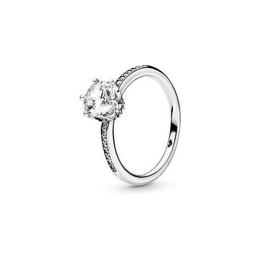 PANDORA Always Shine Ring 925 Silver High-end Elegant Simple Versatile Transparent Gemstone Crown Ring Birthday Gift Contact Customer Service for Size 54MM (Recommended 110-120 Jin Jin equals 0.5 kg)