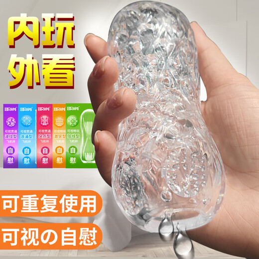 取悦可视贯通训练器男用透明飞机杯阴茎降敏锻炼器成人 取悦-可视飞机杯-波纹型6623