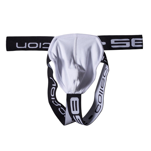 Gay men's passion-free thong sexy beltless large bag hollow butt exposed gay trendy underwear white M