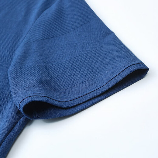 Hongdu short-sleeved T-shirt men's middle-aged business casual thin lapel loose blue work gentleman's half-sleeved T-shirt blue TH6223-1 XL 180/96A