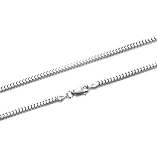 IDEAGEMER925 silver keel chain necklace men's fashion trend simple niche versatile stacking single chain plain chain for boys keel chain-50CM