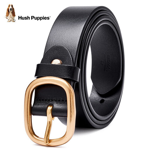Hush Puppies belt for women, simple, fashionable and versatile, first layer cowhide, ins style, Korean style slim belt, pin buckle, birthday gift
