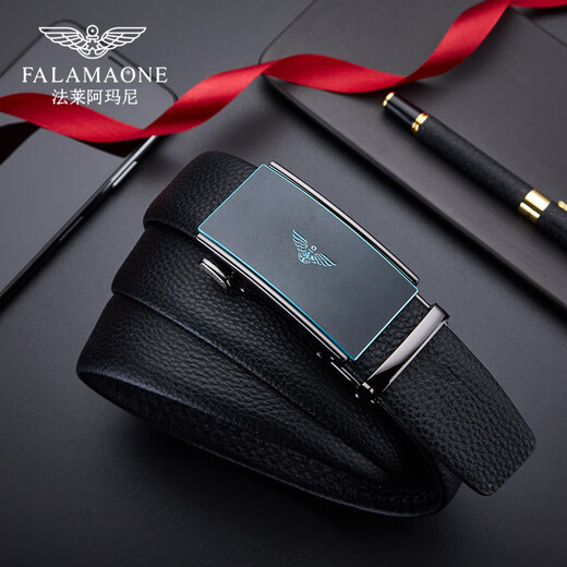 
Falai Armani men's belt, men's genuine leather belt, business fashion Valentine's Day trouser belt, birthday gift for my husband and boyfriend, elegant gun color/solid wood gift box/PD831Q message, height, weight or pants size, default 120cm