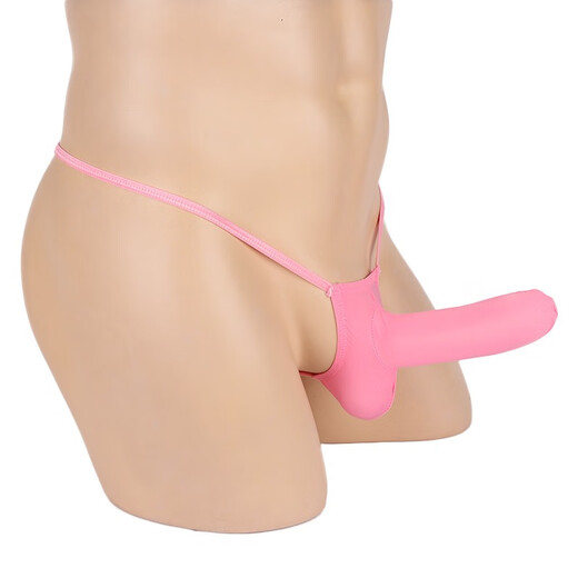 Men's sexy underwear ultra-thin transparent ice ribbon set thong men's T-pants men's see-through sexy underwear red one size fits all opening