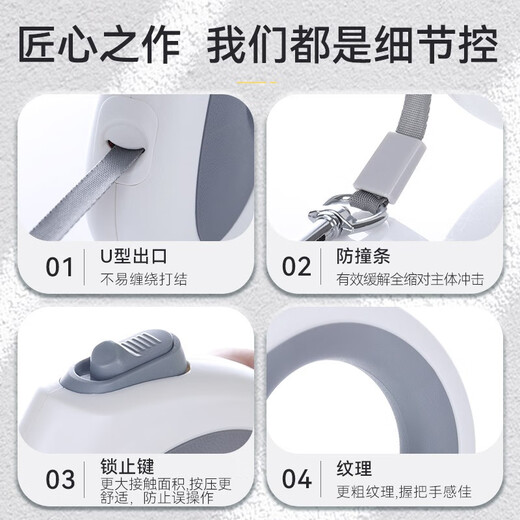 Huayuan Pet Tools (hoopet) dog lighting traction rope, automatic retractable dog walking rope, explosion-proof chain rope, dog leash, medium and small dog walking supplies, super new product, retractable traction rope with light