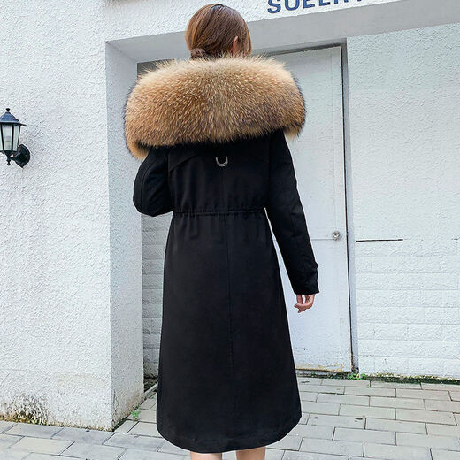 SOEM vison entier 2025 nouvelle veste à tarte doublure en fourrure de vison femme vison vert mi-long manteau de fourrure détachable manteau coque blanche + doublure de couleur claire mi-longueur M