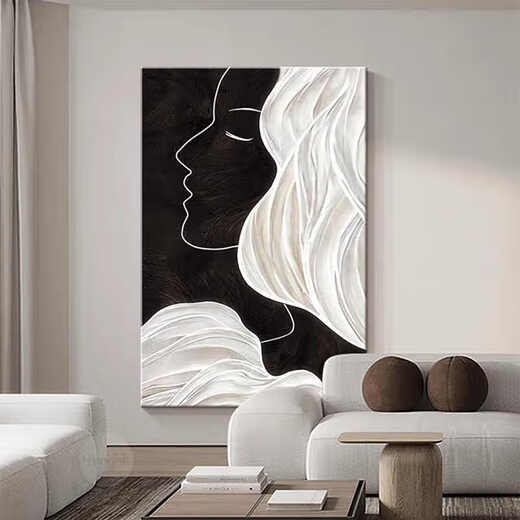 
Aohan Black and White Entrance Decorative Painting Large-scale Character Art Lines Corridor Aisle Living Room Hanging Painting High-level Abstract Mural JD15844 80*120 (suitable for 1.0-1.5 meters wide wall) Crystal porcelain aluminum alloy black frame