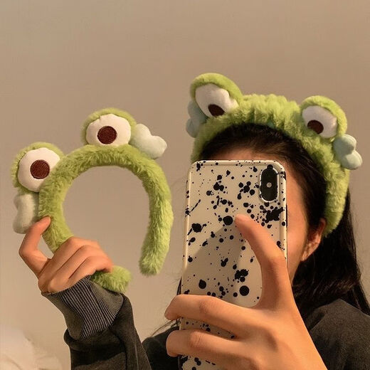 Qindu Cute Panda Headband Women's Face Wash 2023 Autumn and Winter Mask Washing Plush Headband Headband Bear Ear Headband