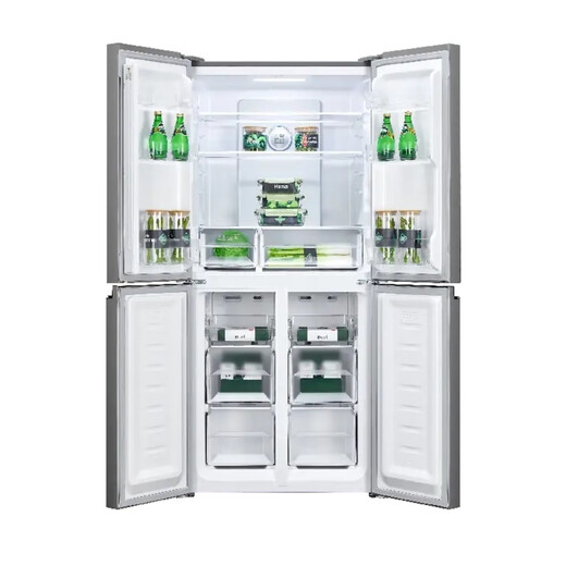 HOMA 430 Liter Cross-Double-Tür Viertürer Haushaltskühlschrank 99,99% Sterilisation und Geruch sauber erster Ebene intelligente Dual-Frequenz-Umwandlung BCD_430WDG/ B (x) Xingshuo Gray 795x692x1800